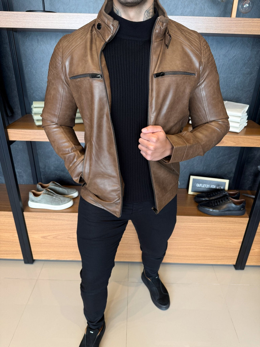 Men’s Leather Jacket – Brown