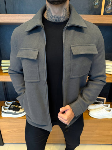 Montreal Wool Jacket – Grey | Notch Lapel