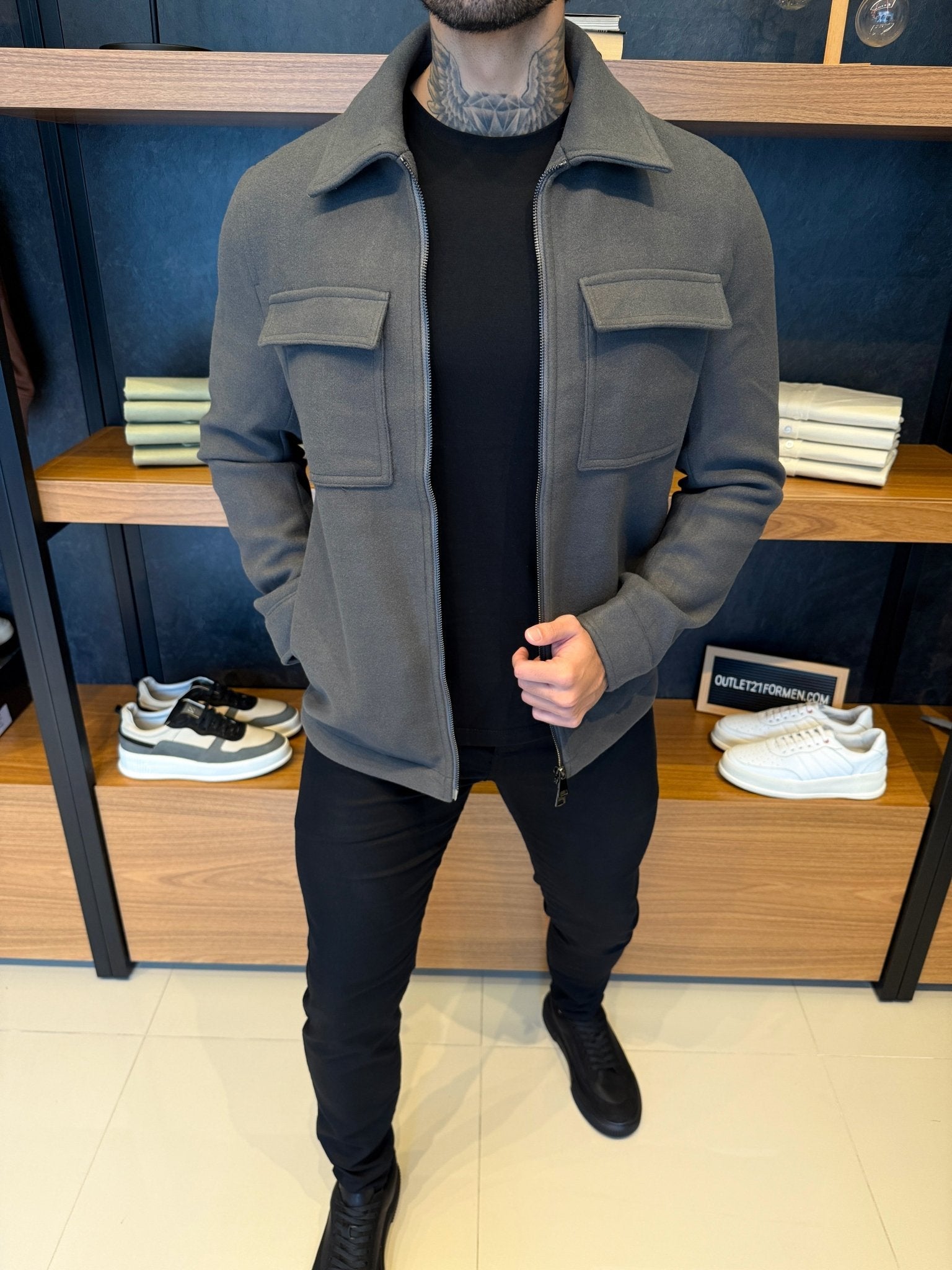 Montreal Wool Jacket – Grey | Notch Lapel