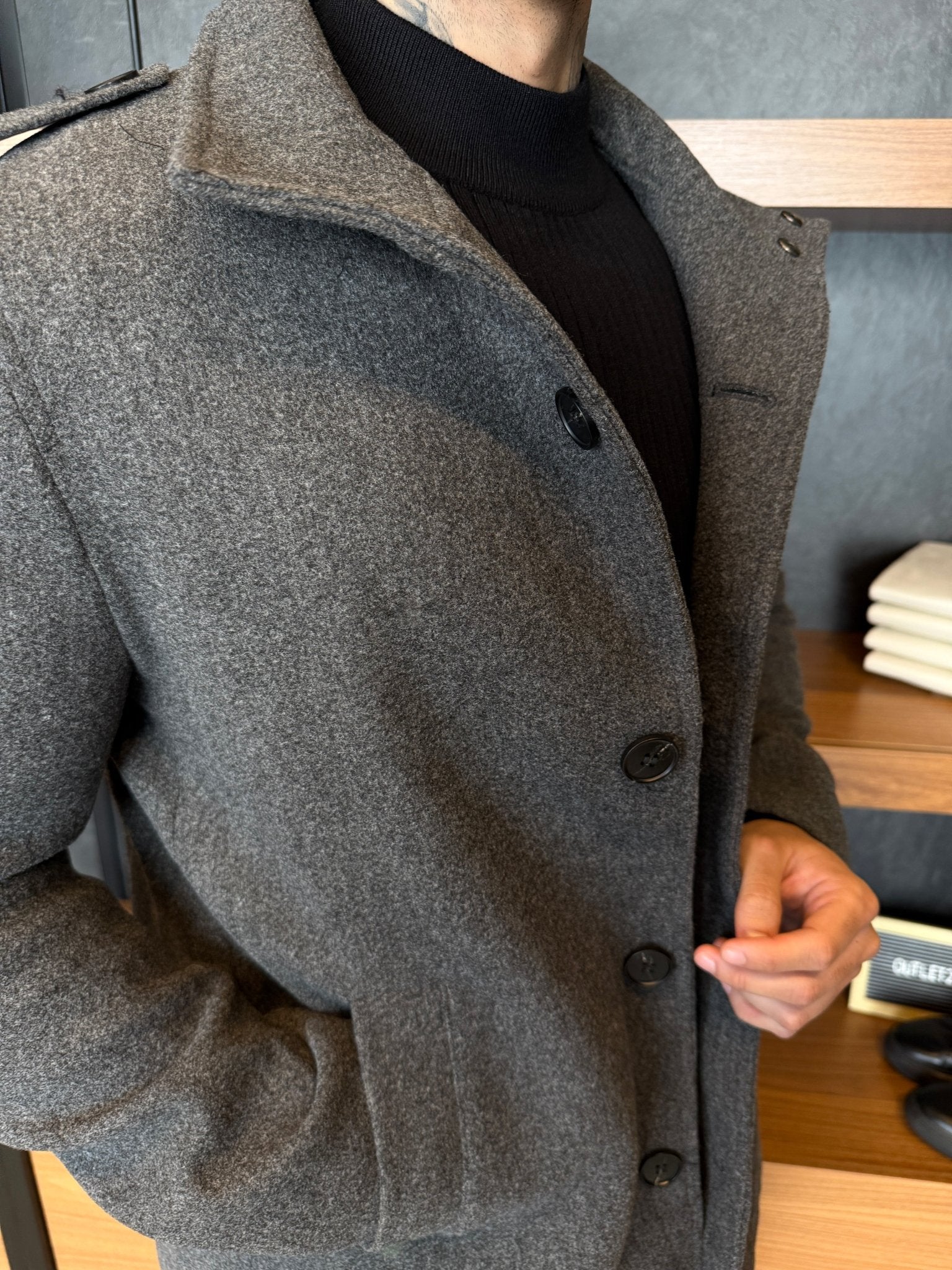 Men’s Wool Overcoat – Grey