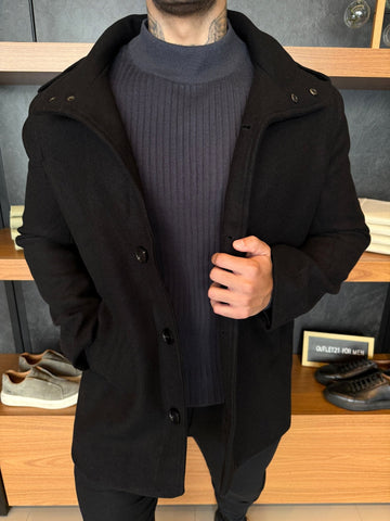 Men’s Wool Overcoat – Black